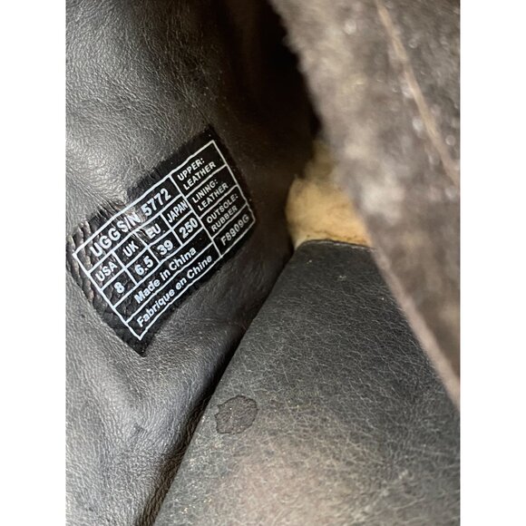 UGG Womens Abbie 5772 Black Suede Clogs Wooden Heel Size 8 Mule Slip on heel - Picture 12 of 16